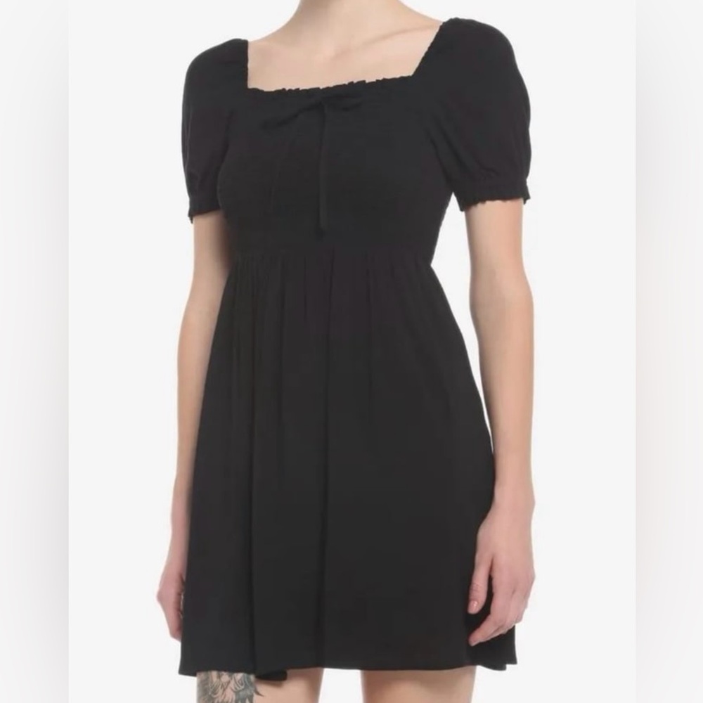 Hot Topic - Thorn & Fable Black Smocked Mini Dress, Pre-owned